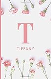  Tiffany: Notebook Journal with Pink Monogram Initial Letter T and Name