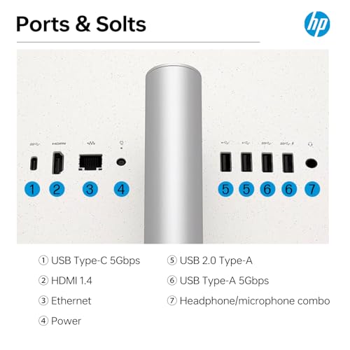 Image of HP 27 Home & Office All-in-One Desktop PC, 27 inch FHD Touch, Intel Core Ultra 7 255U, 32GB DDR5, 1TB SSD, Windows 11 Pro, Wired KB & Mouse, Bundle with ADATA 64GB USB Flash Drive