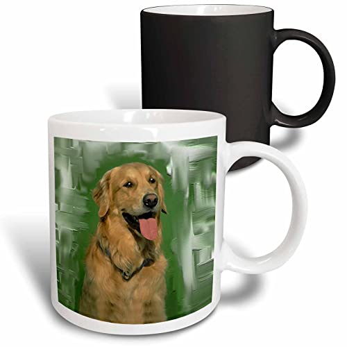 3dRose Dogs Golden Retriever - Golden Retriever 11oz Magic Transforming Mug