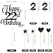 22nd Birthday Cake Toppers, 22nd Birthday Candles Numeral Candles and Glitter Cake Decorations Toppers Set for Party Supplies (Black)