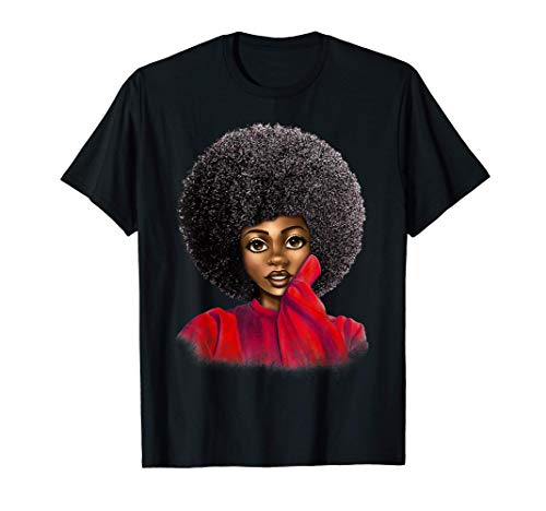 Black History Month Afro Word Art Natural Hair Sexy Melanin Camiseta