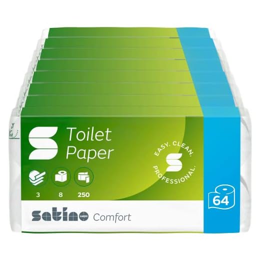 Satino Toilettenpapier 2lagig - 64 Rollen – 250 Blatt pro Rolle - aus 100% Recyclingpapier – Großpackung - weißes Klopapier – umweltfreundlich & günstig - recycled aus Altpapier