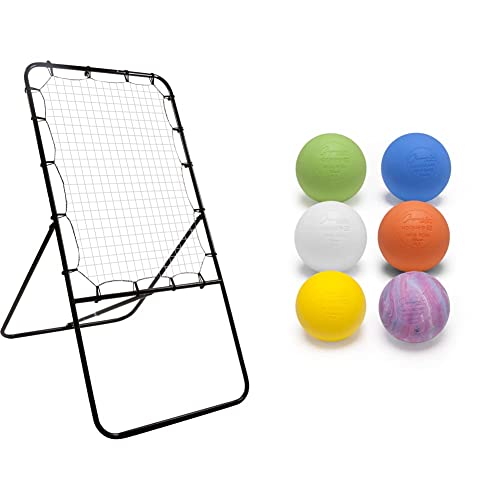4' Lacrosse Bounce Back Rebounder Pitch Back Ball Return Training Screen By Trademark Innovations & Champion Sports Lbset Colored Lacrosse Balls - Ncaa, Nfhs And Sei Certified - Assorted, 6 Pack #TOP29