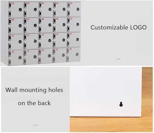 Armoire de rangement murale pour téléphone à 4 cases blanches avec clés sécurisées