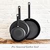 Merten & Storck Carbon Steel 12" & 8" Frying Pans Skillets Bundle, Pre-Seasoned Cast Iron, Lightweight Durable Easy Clean Indoor Outdoor Cooking #2