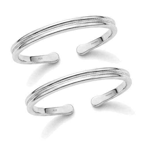 Image of MJ 925 Simple Yet Elegant Silver Toe Rings (Leg Finger Rings) in Pure 92.5 Sterling Silver for Women | With Certificate of Authenticity | Chandi Bichiya |