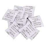 Confezione da 10 sacchetti essiccanti in gel di silice, per elettronica, gioielli, libri, strumenti di precisione, assorbenti dell'umidità, riutilizzabili, 4,5 cm, colore bianco