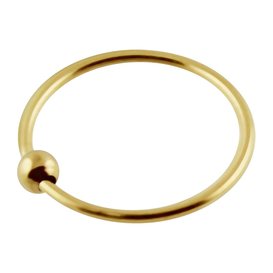 Monster Piercing AZARIO LONDON Piercing de nariz de oro amarillo macizo de 14 quilates, calibre 22, con cuentas cautivas, Oro amarillo