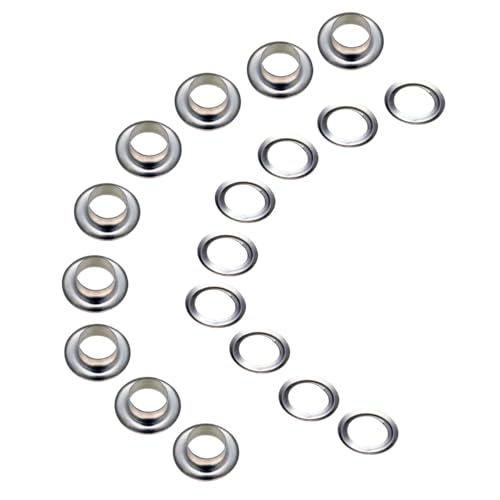 90 Sets 13/32 Inch Sewing Grommets Eyelets Stainless Steel with Washers for Shoes, Bead Cores, Clothes, Leather, Canvas, Banner (10mm Silver)