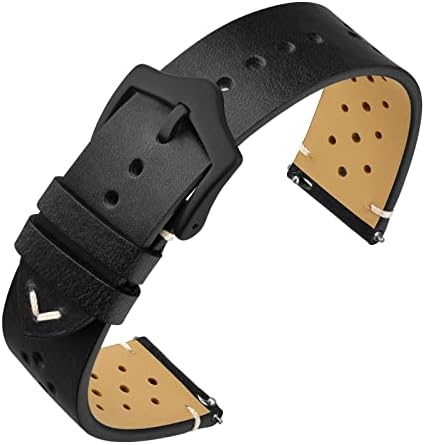 ANNEFIT Vintage Leather Watch Strap, Quick Release Replacement Band for Men and Women, Choice of Width 18mm 20mm 22mm