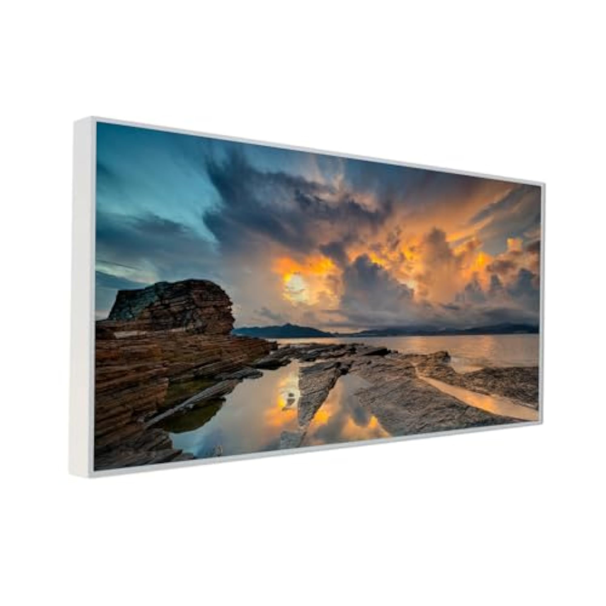 Beautiful Sunset Floating Frame Canvas Wall Painting