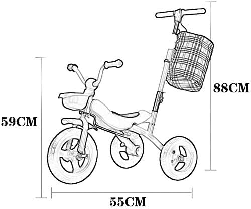 Gpwdsn子供三輪車、ライトキッドベビーカー自転車1/2/3/6歳自転車折りたたみウォークトライク