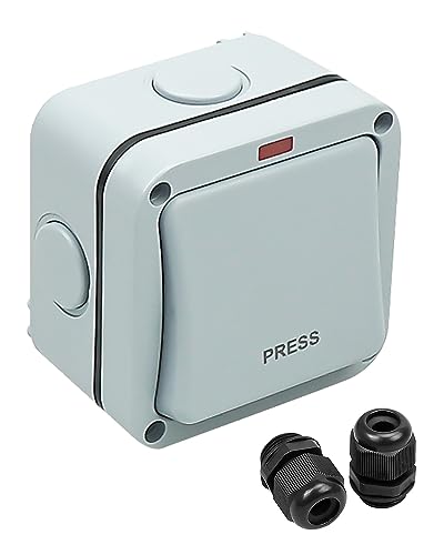 Interruttore di rilascio a pulsante impermeabile da parete, apriporta del garage, montato su superficie per apriporta automatico, interruttore esterno per cortile, magazzino, scuola, sistema di