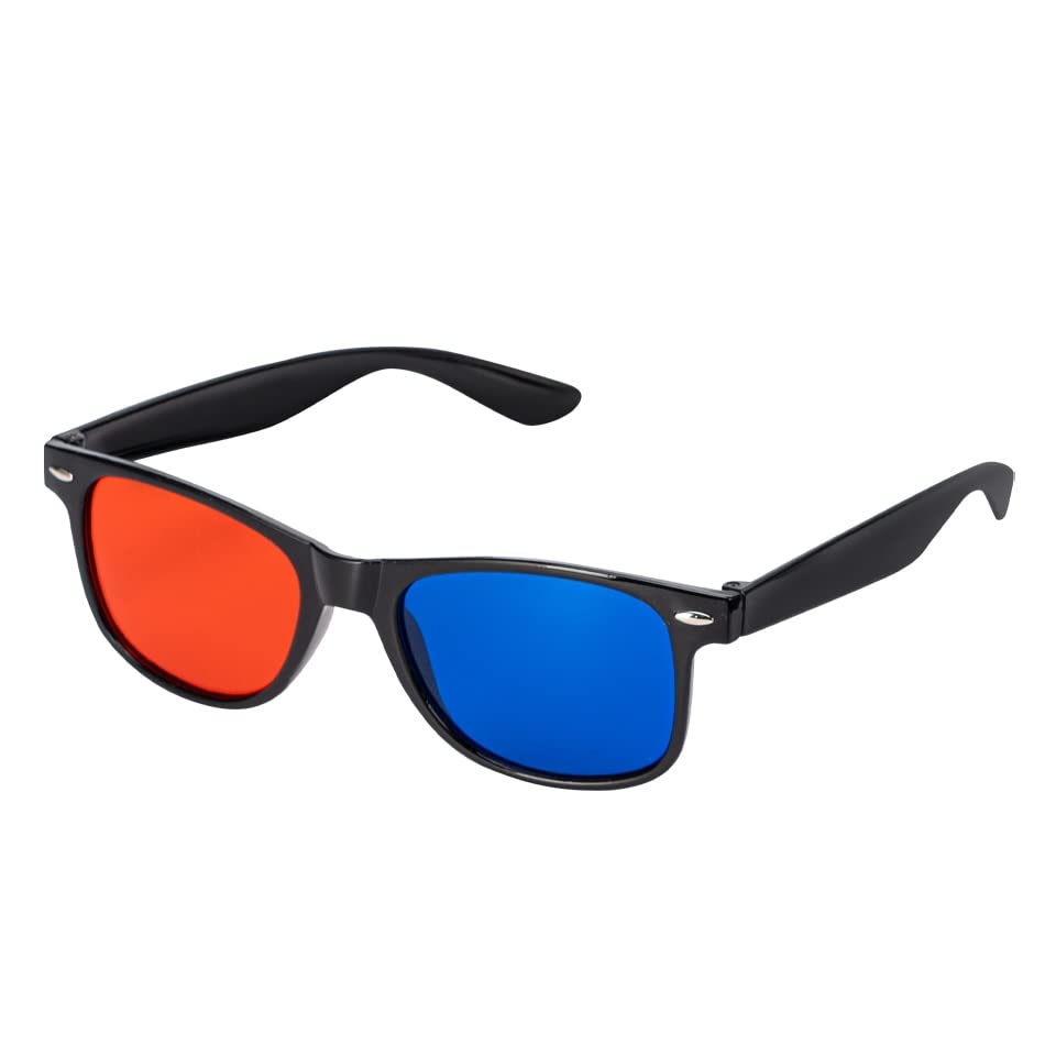 1Pcs Black Frame Red Blue Green 3D Glasses for Dimensional Anaglyph TV Movie DVD Game and for Amblyopia Training Eyeglasses (Color : Red Blue)