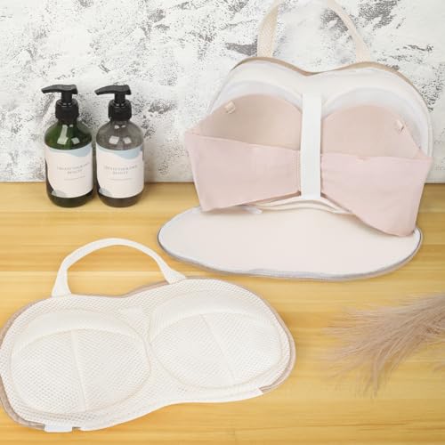 DESONAUT 3Pcs Bra Wash Bags for Laundry Lingerie Brassiere Bag bra washing protector holder for Washing Machine Beige(A to C Cups) by DESONAUT - Used condition - Image 5