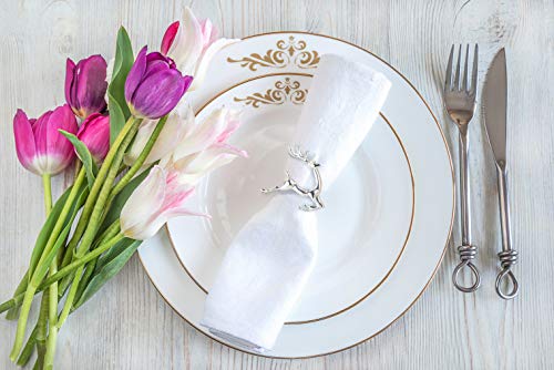 Aw Bridal Easter Napkin Rings - Xmas Napkin Rings Silver Reindeer Napkin Rings Set Of 6 For Holiday Dinners, New Year, Valentine's Day #TOP7