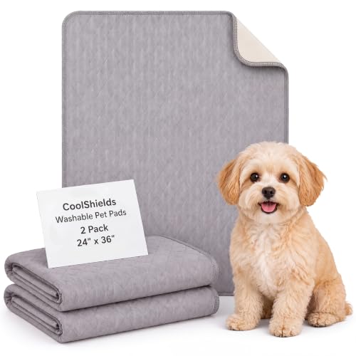 Image of Washable Puppy Dog Pee Pad, 24 inchX36 inch 2pcs Reusable Puppy Pads, Waterproof Whelping Training Mat for Playpen Crate, Floor, Bed,Sofa and Trunk