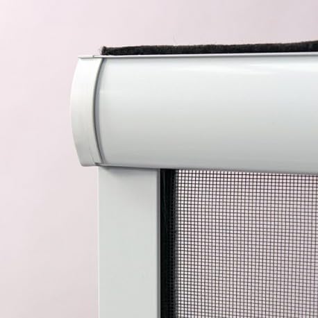 Volet-moustiquaire.com - Mosquitera, enrollable, aluminio, 145 x 130, para ventana, color negro y blanco