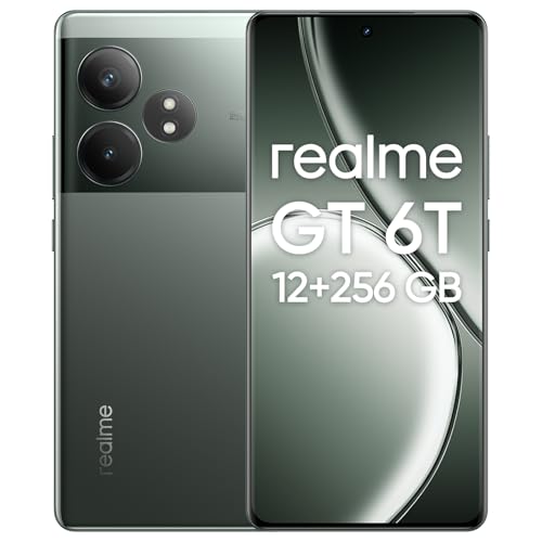 realme GT 6T 5G Móvil, Smartphone 12GB+256GB, Snapdragon® 7+ Gen 3, 50MP Cámara Principal, Batería de 5500 mAh, Teléfono Móvil, 6,78 Pulgadas AMOLED Display, sin Adaptador, Verde Afeitadora