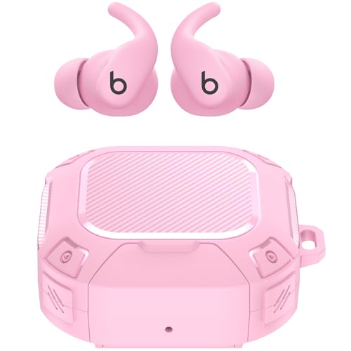 [KOMININA] Beats Powerbeats Fit �P�[�X TPU ��̌^�݌v �C���z���P�[�X Beats Powerbeats Fit �p �J�o�[ ���S���b�N�݌v �h�o �ϏՌ� �����h�~ �����[�d�\ �J���r�i�t�� (�s���N)