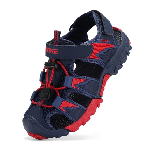 Image of JMFCHI Boys Girls Sports Sandals Summer Kids Closed Toe Outdoor Sandals Athletic Water Shoes Sandals Child Pool Beach Sandals Quick Drying Slip Resistant | Little /Big Kid,Comfortable lightweight,Non-slip soft sole,Hook-and-loop closure,Easy wear,Anti-collision toe,Daily casual