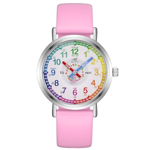 Kids Watch Analog Watch Childrens Toddler Watch for Kid 8-12 Tell Time Watch Easy to Read Teaching Watch Time Learning Study Time Teacher Watch Back to School Gift Christma