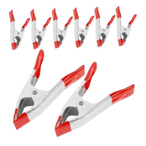 OSALADI 8pcs Spring Tent Alligator Clips Heavy Duty Clips for Backdrop Stand Dress Clips for Fitting Spring Clips Clamps Small Clamps Backdrop Spring Clamps Red Steel