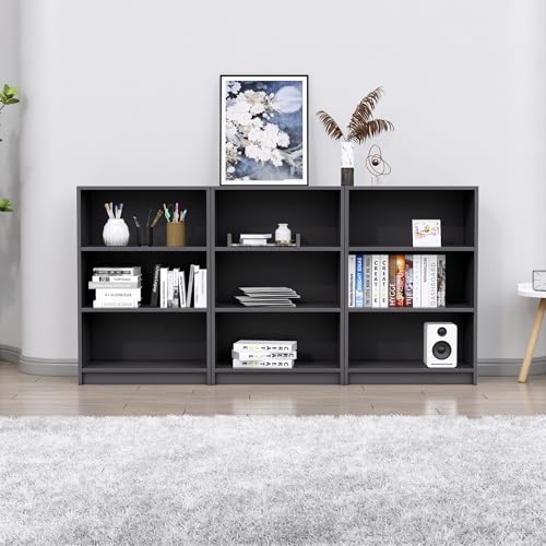 Image of Bniture Engineered Wood Bookshelf for Home | Multipurpose Wooden Book Shelf for Study Room, Home Decor Storage Rack, Showcase Organizer for Living Room, Bedroom, Office | Slate Grey