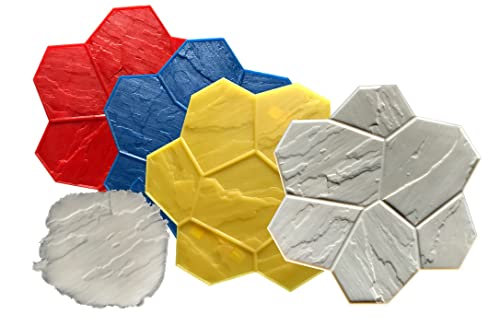 Set of 5 Concrete Stamp Mats. Random Stones Stamped Concrete SM 1901/S