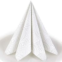 50 Servietten Airlaid 40x40 Cm – Gold-Creme Ornament-Design Für Hochzeit & Festliche Anlässe
