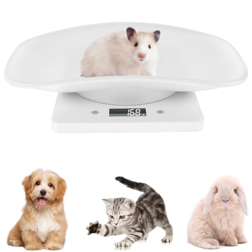 Digital Pet Scale, Small Animal Weighing Scale, Lightweight Portable Kitchen Scale with LCD Display, 4 Weighting Modes(oz/ml/lb/g) for Weighing Puppy Kittens Small Pet Food,Capacity up to 10kg/22lb