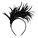 Merroyal 1920s Fascinator Feathers Headband for Women Party Favors (Black)
