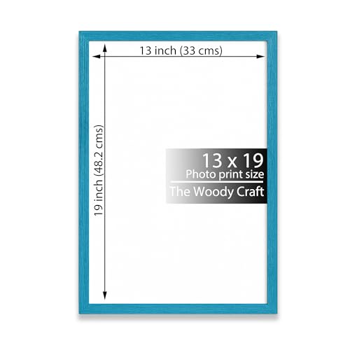 Image of 13x19 Photo Frame | Blue Photo Frames For Wall That Creates A Fresh Accent | Wall Photo Frames For Home Decoration | Wooden Frame With Clean Cut | Vintage Photo Frame For A Retro Look