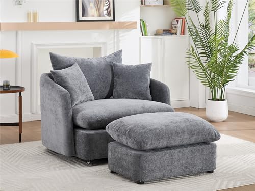 LITVZ Swivel Accent Chair Ottoman