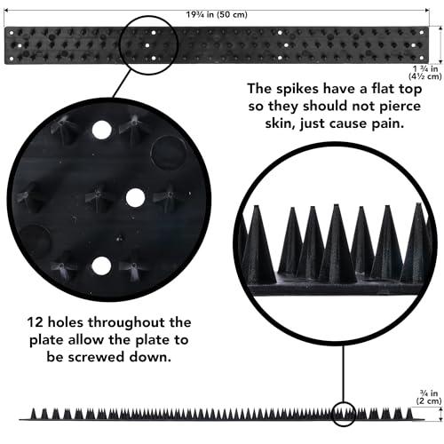 Fence and Wall Security Spike Strips – Anti Climb, Bird, Cat, and Pest Deterrent, 10-Pack