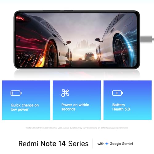 XIAOMI Redmi Note 14 5G Smartphone 8+256GB 108MP MediaTek Dimensity 7025-Ultra 120Hz Eye-Care Screen 5110mAh with NFC, Without Charge (Black) – Image 6