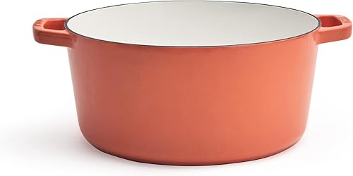 Vista 25 de Milo by Kana 3.5-quart Enameled Cast Iron Dutch Oven with Lid Premium Casserole Cooking Pot Enamel Coating Inside and Out Oven Safe and White