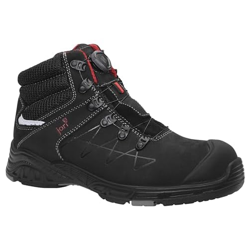 JORI Sicherheitsschuhe jo Max BOA Mid S3, Damen und Herren,Schwarz, Kunststoffkappe - Größe 45