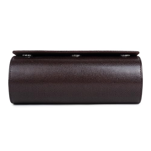 Image of THE CASE PU Leather Premium Smart Watch Case for Men & Women For 3 Slots Watch Roll Organizer (ST-WRC-1013-SN-Brown)