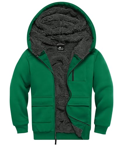 Image of Boys Zip Up Hoodie Kid Hooded Jacket | Fleece Lining,Soft Warm coat,Fall Winter Outwear for 6-15 Years Unisex,Sweatshirt Suitable for School,Outdoor