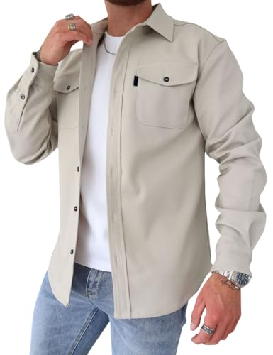 Cydmoty Men's Button Down Shirt Jacket – Classic Style, Cozy Fit, Durable Material, Ideal for Casual & Outdoor Wear