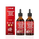 VIFSSG Cayenne Pepper Drops, Cayenne Pepper Extract, Liquid Drops with Hawthorn Support for Digestion Heath - 2 Bottles