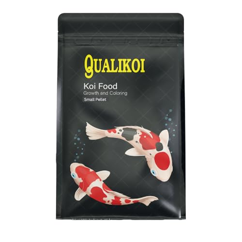 Qualikoi Koi Fish Food [4.4 lb] Growth and Color Enhancer - High Protein Floating Pellets for Koi and Goldfish, Pond Fish Food with Spirulina and Astaxanthin Small Pellet