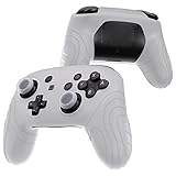 PlayVital Switch Proコントローラーに対応用人間工学に基づいた滑り止めシリコンカバーケース、スイッチプロコン用ソフトラバープロテクタースキン、サムグリップキャップ付き【サムライエディション-暗闇で光る】