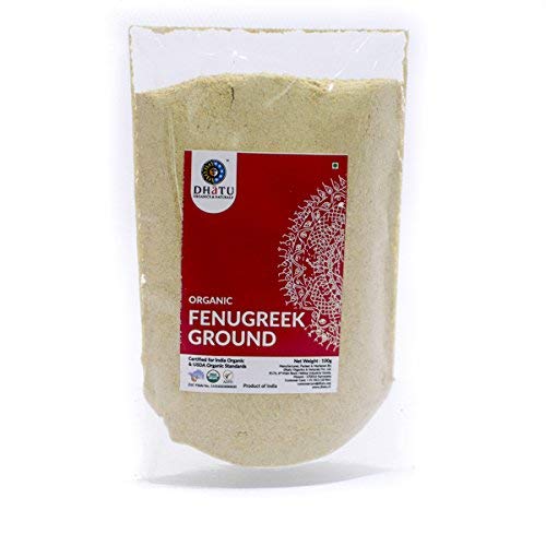 Dhatu Organics Polvo Orgánico De La Alholva Orgánica Sabor Indio Puro Cocina Comida India - Cocina Rápida, Bueno para la salud100g