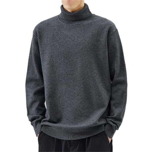 Men's Turtleneck Sweater Casual Knitted Pullover Winter Warm Sweaters