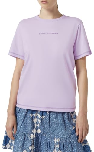 T-shirt femme Scotch & Soda logo poitrine haut mode estivale manches courtes