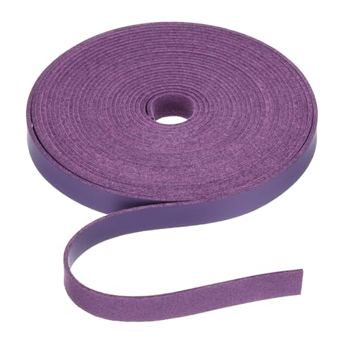 Rebower Flat Leather Cord,197 Inch 10mm Leather String PU Faux Leather Strips Strap,[for Jewelry Making DIY Craft Projects Belts Keychains Accessories]-5m/Purple