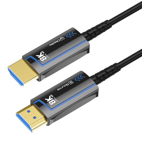 Cable HDMI de fibra óptica 8K con HDR y velocidad de 48 Gbps para imágenes fluidas en TV