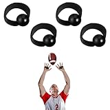 MUSKULO MONSTRO 4PCS Football Catching Training Aid, Football Rugby Volleyball Receiving Trainer Band, Adjustable Ball Catching Training Hand Strap (Black, Medium)